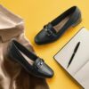 Mocassins Juliet Echo en cuir noir pour femme Mocassins Juliet Echo en cuir noir pour femme