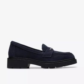 Mocassins Lauryl Step en daim bleu marine pour femme