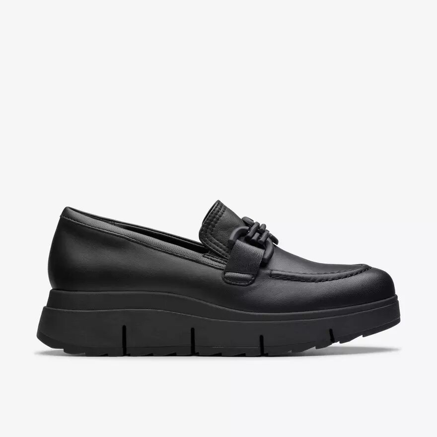 Mocassins Loriini Izzy en cuir noir pour femme Mocassins Loriini Izzy en cuir noir pour femme