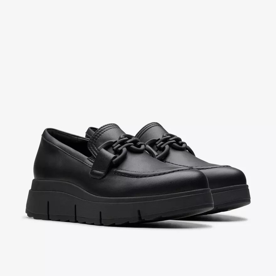 Mocassins Loriini Izzy en cuir noir pour femme Mocassins Loriini Izzy en cuir noir pour femme