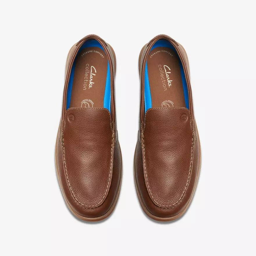 Mocassins sans lacets Flexway Step en cuir marron clair pour homme Mocassins sans lacets Flexway Step en cuir marron clair pour homme