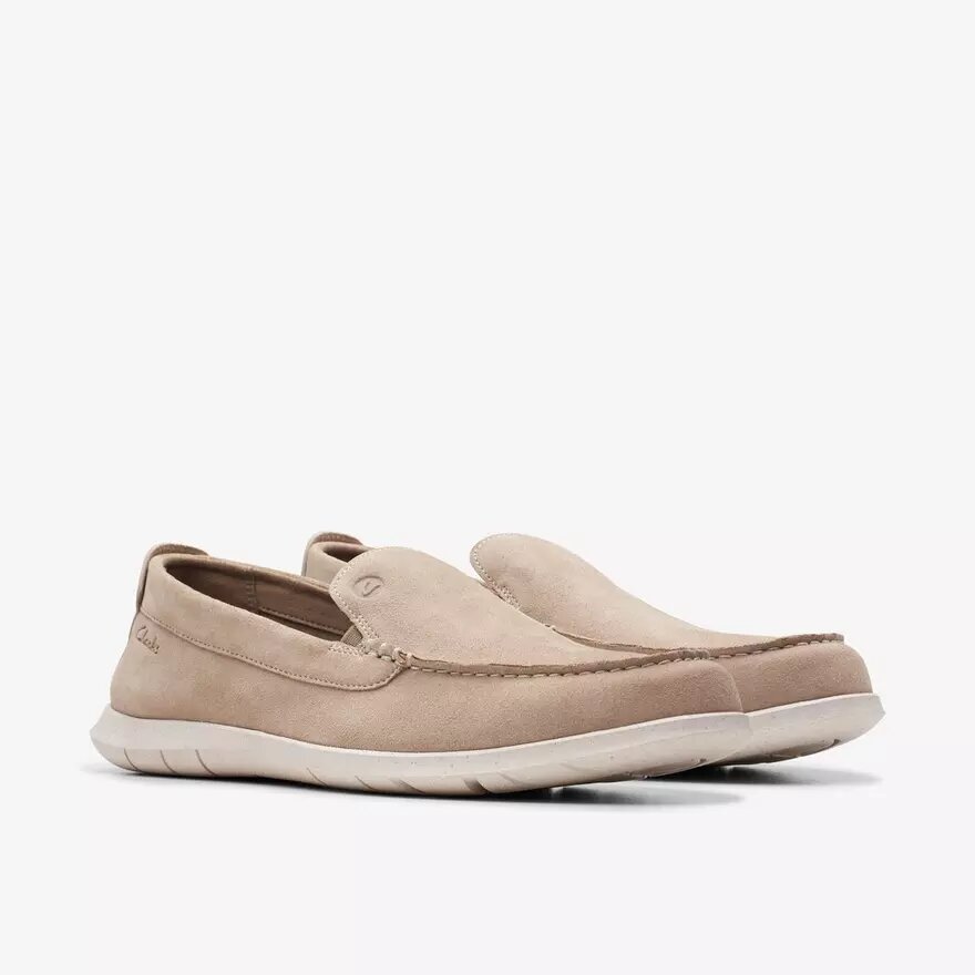 Mocassins sans lacets Flexway Step en daim couleur sable pour homme Mocassins sans lacets Flexway Step en daim couleur sable pour homme