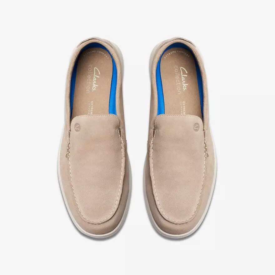 Mocassins sans lacets Flexway Step en daim couleur sable pour homme Mocassins sans lacets Flexway Step en daim couleur sable pour homme