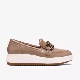 Mocassins Zylah May en cuir taupe pour femme, taille US