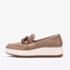 Mocassins Zylah May en cuir taupe pour femme, taille US