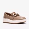 Mocassins Zylah May en cuir taupe pour femme, taille US