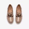 Mocassins Zylah May en cuir taupe pour femme, taille US