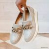Mocassins Zylah May en cuir taupe pour femme, taille US