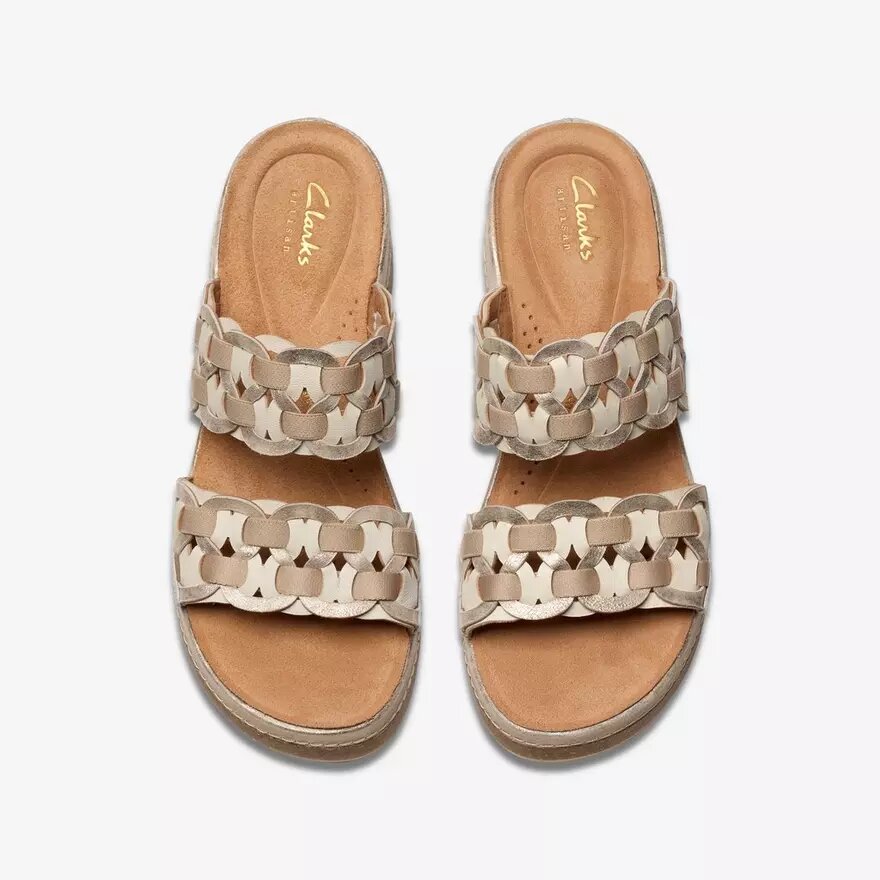 Mules Kassanda pour femme, combinaison de couleurs métalliques Mules Kassanda pour femme, combinaison de couleurs métalliques