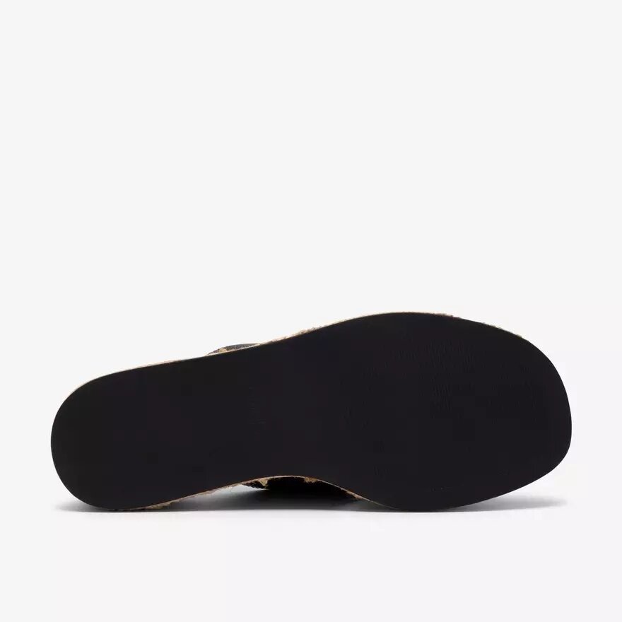 Mules Tessiah pour femme, compensées en cuir noir Mules Tessiah pour femme, compensées en cuir noir