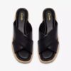 Mules Tessiah pour femme, compensées en cuir noir Mules Tessiah pour femme, compensées en cuir noir