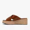 Mules Tessiah pour femme, en cuir beige, à talons compensés