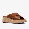 Mules Tessiah pour femme, en cuir beige, à talons compensés