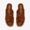 Mules Tessiah pour femme, en cuir beige, à talons compensés