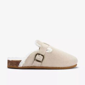 Pantoufles Cory Buckle kaki pour femme