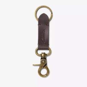 Porte-clés en cuir huilé pour homme, marron, portefeuille