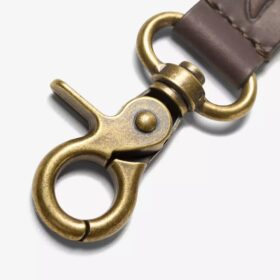 Porte-clés en cuir huilé pour homme, marron, portefeuille