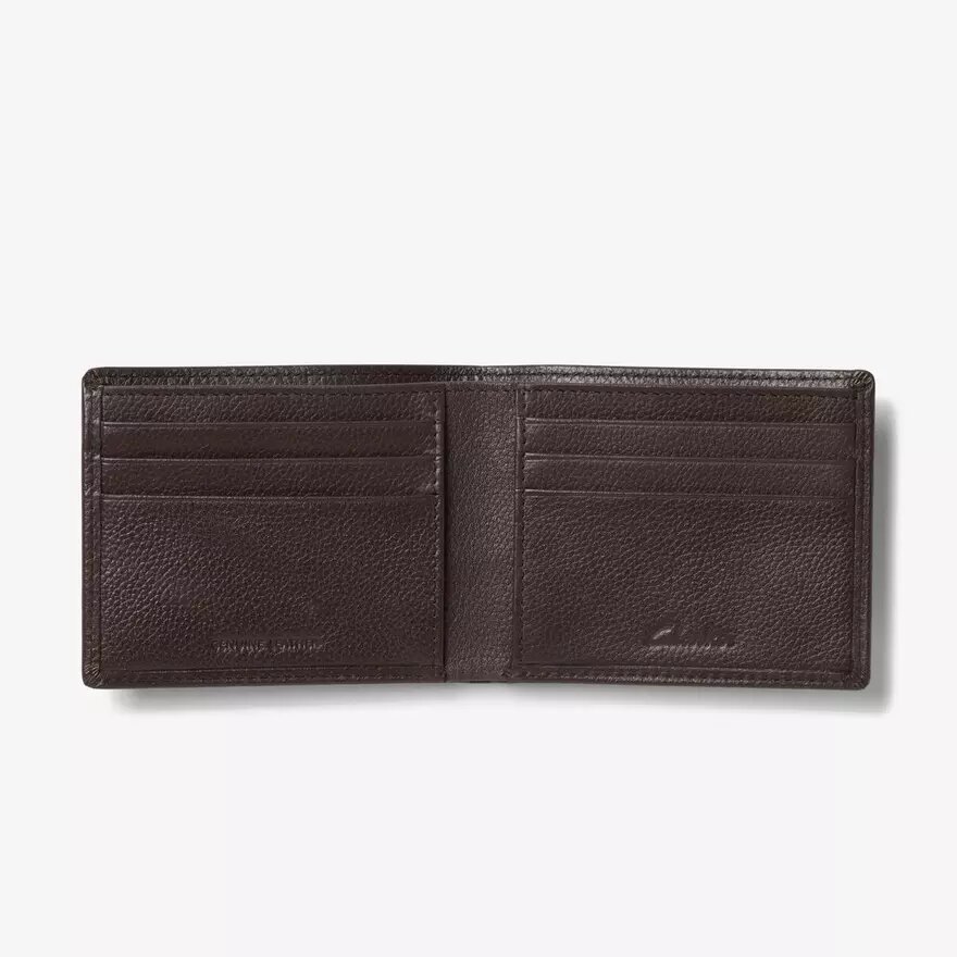 Portefeuille classique pour homme « Pebble » à pliage fin, marron, États-Unis Portefeuille classique pour homme « Pebble » à pliage fin, marron, États-Unis