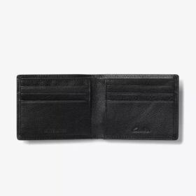 Portefeuille classique pour homme Slimfold en cuir grainé, noir, taille US
