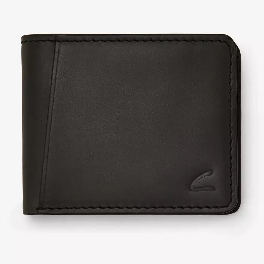 Portefeuille pour homme en cuir ciré Buff, noir, taille US Portefeuille pour homme en cuir ciré Buff, noir, taille US