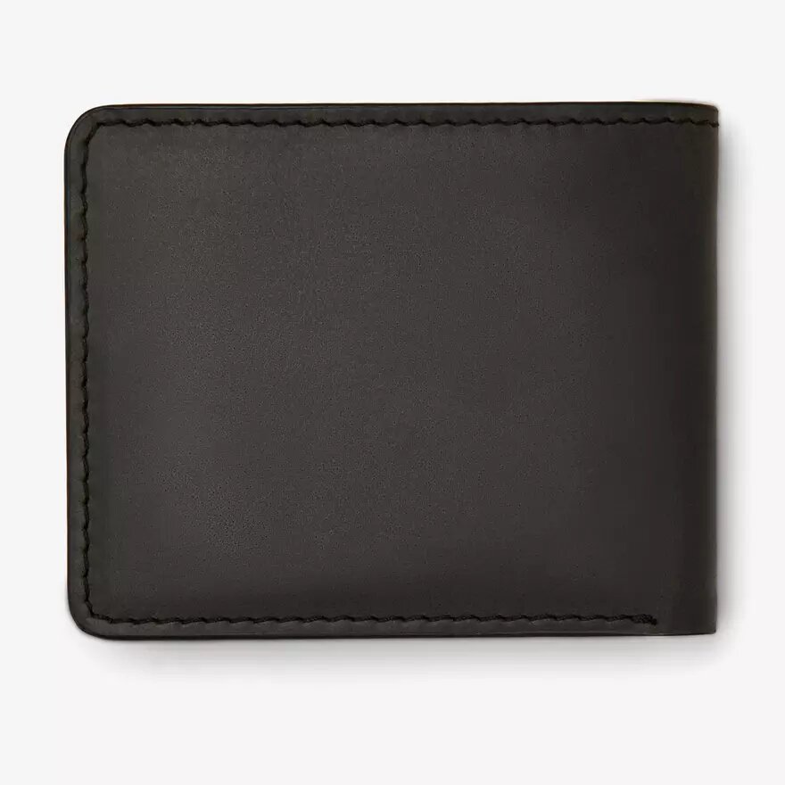 Portefeuille pour homme en cuir ciré Buff, noir, taille US Portefeuille pour homme en cuir ciré Buff, noir, taille US