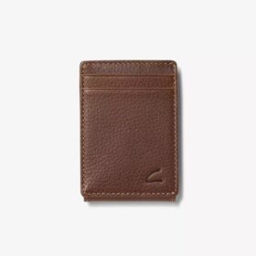 Portefeuille pour homme à pince à billets large, marron, style « Pebble » (États-Unis)