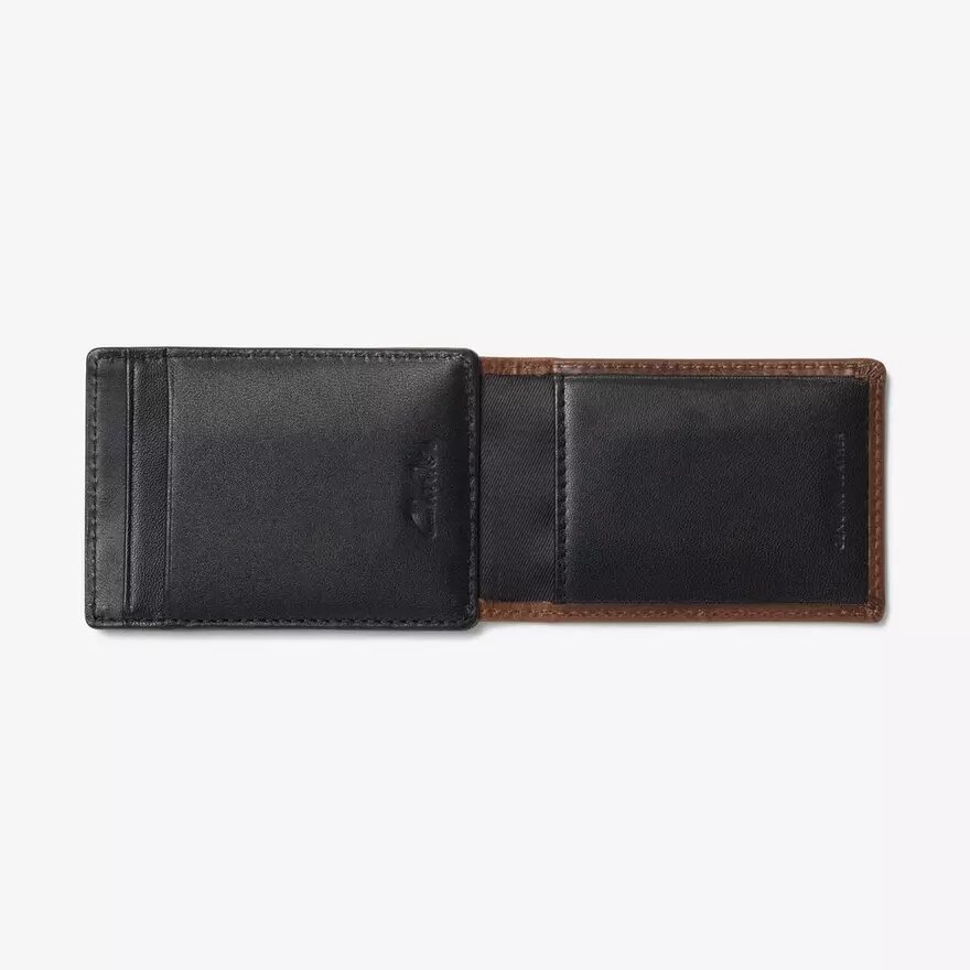 Portefeuille pour homme à pince à billets large, marron, style « Pebble » (États-Unis) Portefeuille pour homme à pince à billets large, marron, style « Pebble » (États-Unis)