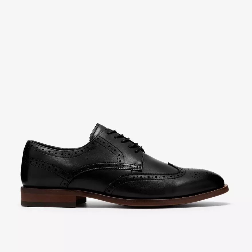 Richelieus Bowburn Tip en cuir noir pour homme Richelieus Bowburn Tip en cuir noir pour homme