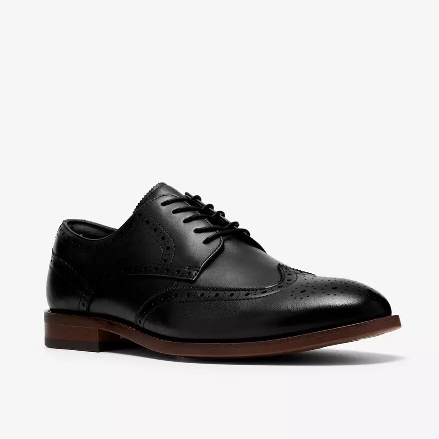 Richelieus Bowburn Tip en cuir noir pour homme Richelieus Bowburn Tip en cuir noir pour homme