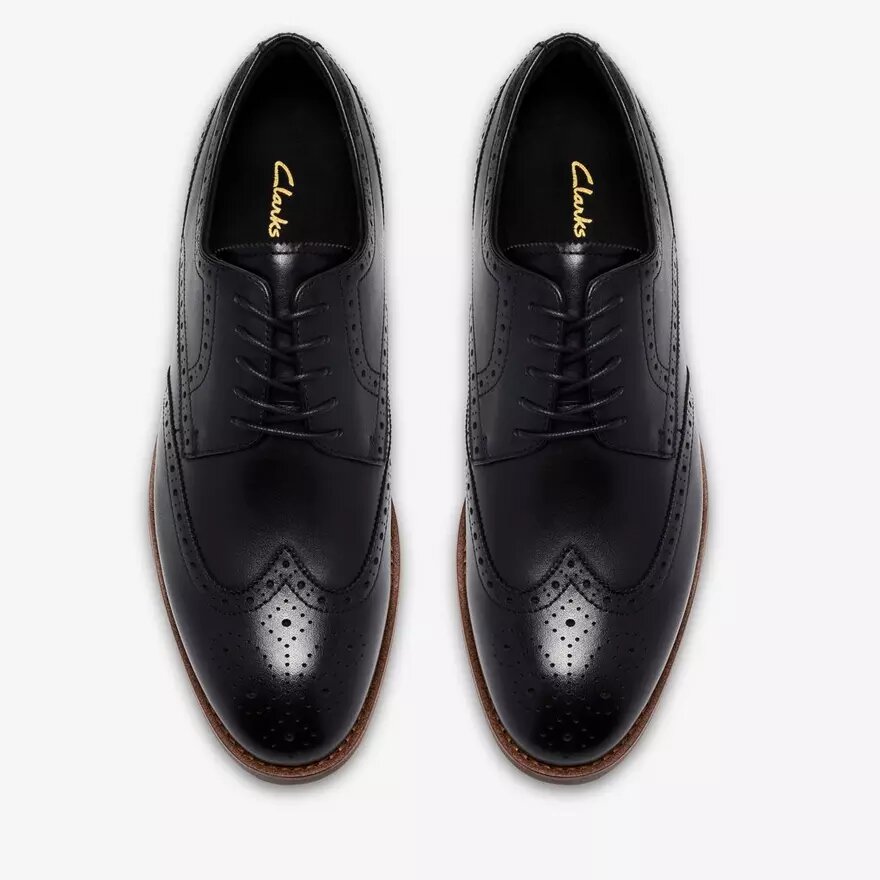 Richelieus Bowburn Tip en cuir noir pour homme Richelieus Bowburn Tip en cuir noir pour homme