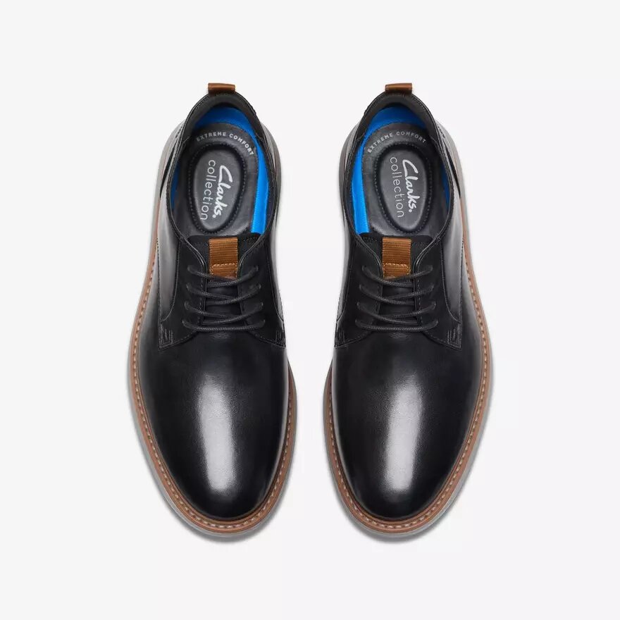 Richelieus Brantin Plain en cuir noir pour homme Richelieus Brantin Plain en cuir noir pour homme