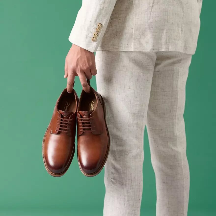 Richelieus à lacets Aldwin pour homme en cuir beige Richelieus à lacets Aldwin pour homme en cuir beige