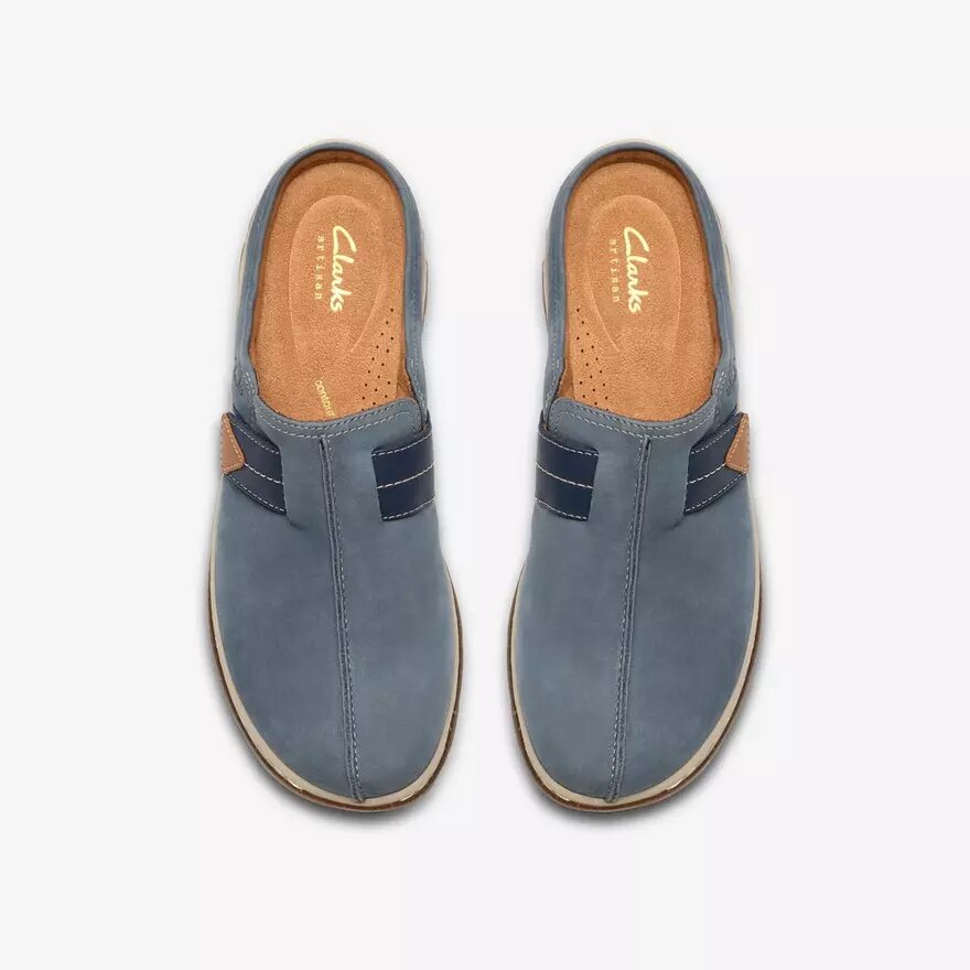 Sabots Orlene pour femme en nubuck bleu denim – Sabots et Mules Sabots Orlene pour femme en nubuck bleu denim – Sabots et Mules