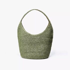 Sac fourre-tout en paille Talia vert pour femme