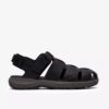 Sandale en cuir noir Guideview Cove pour homme