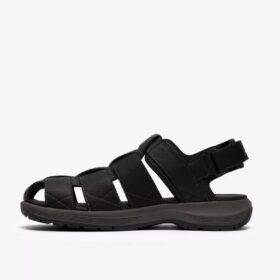 Sandale en cuir noir Guideview Cove pour homme Sandale en cuir noir Guideview Cove pour homme