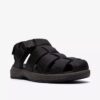 Sandale en cuir noir Guideview Cove pour homme