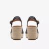 Sandales compensées à bride Sabina en cuir noir pour femme