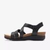Sandales compensées Calenne Clara noires pour femme