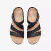 Sandales compensées Calenne Clara noires pour femme