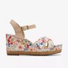 Sandales compensées Chicly Floral blanches pour femme Sandales compensées Chicly Floral blanches pour femme
