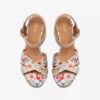 Sandales compensées Chicly Floral blanches pour femme Sandales compensées Chicly Floral blanches pour femme