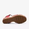 Sandales compensées Chicly Floral à imprimé rouge pour femme