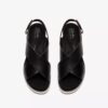 Sandales compensées Diaz Cross en cuir noir pour femme