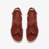 Sandales compensées Diaz Cross en cuir orange brûlé pour femme Sandales compensées Diaz Cross en cuir orange brûlé pour femme