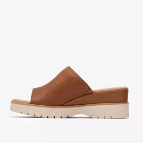 Sandales compensées Diaz pour femme en cuir beige
