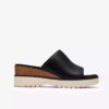 Sandales compensées Diaz pour femme en cuir noir – US