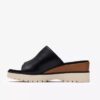 Sandales compensées Diaz pour femme en cuir noir – US