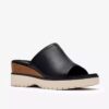 Sandales compensées Diaz pour femme en cuir noir – US