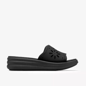 Sandales compensées Drift Floral noires pour femme
